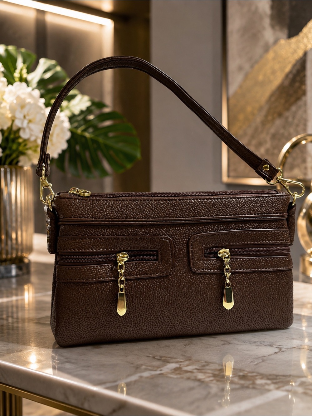 🆕 FALL! Classic Brown Faux Leather Bag